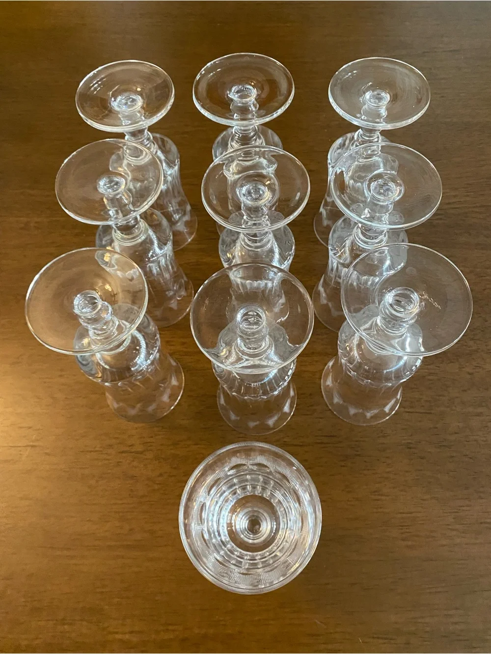 Vintage Cut Goblet Glasses - Clear Stemware from Italy